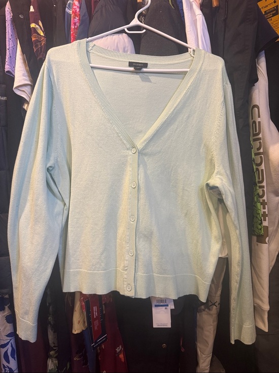 Halogen • NWOT Women's Light Green Cardigan Sweater PTP 21”-25” - Picture 2 of 2